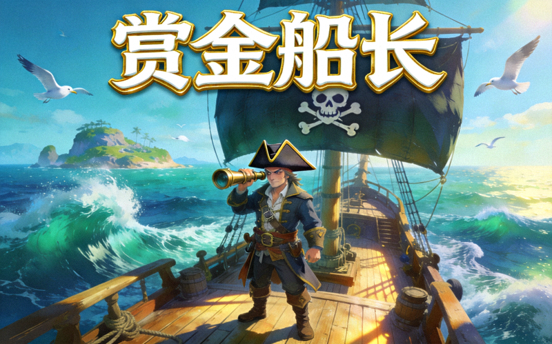 赏金船长航海主题游戏场景插画